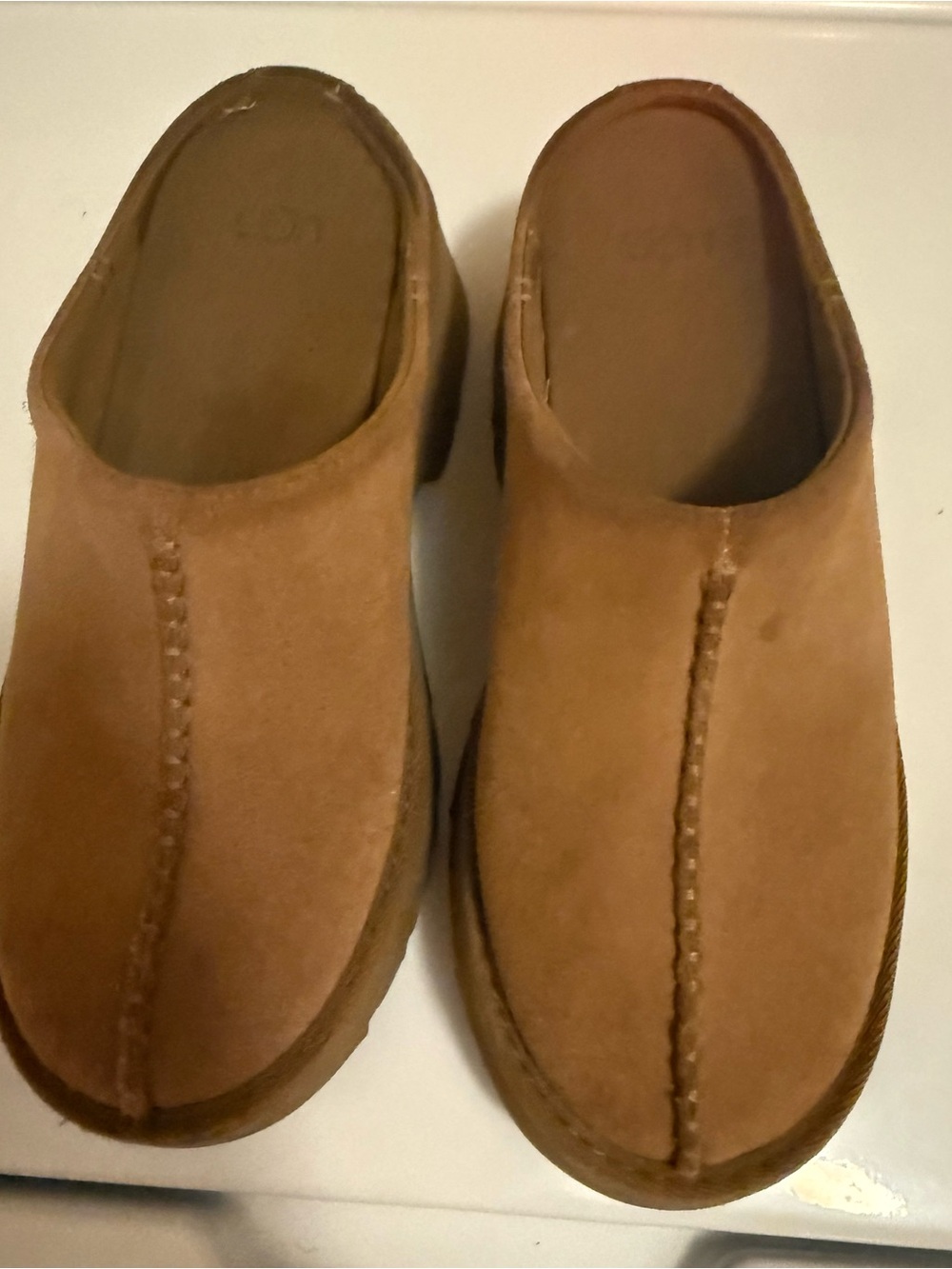 Women’s UGG Slip-On Suede Clog in Chestnut Brown